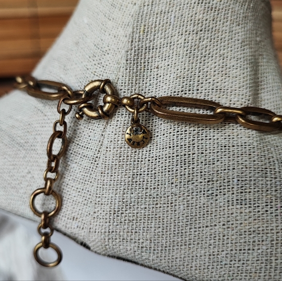 J. Crew Caramel Rhinestone Baguette Square Cut Statement Necklace Brown Smoke - Picture 7 of 11